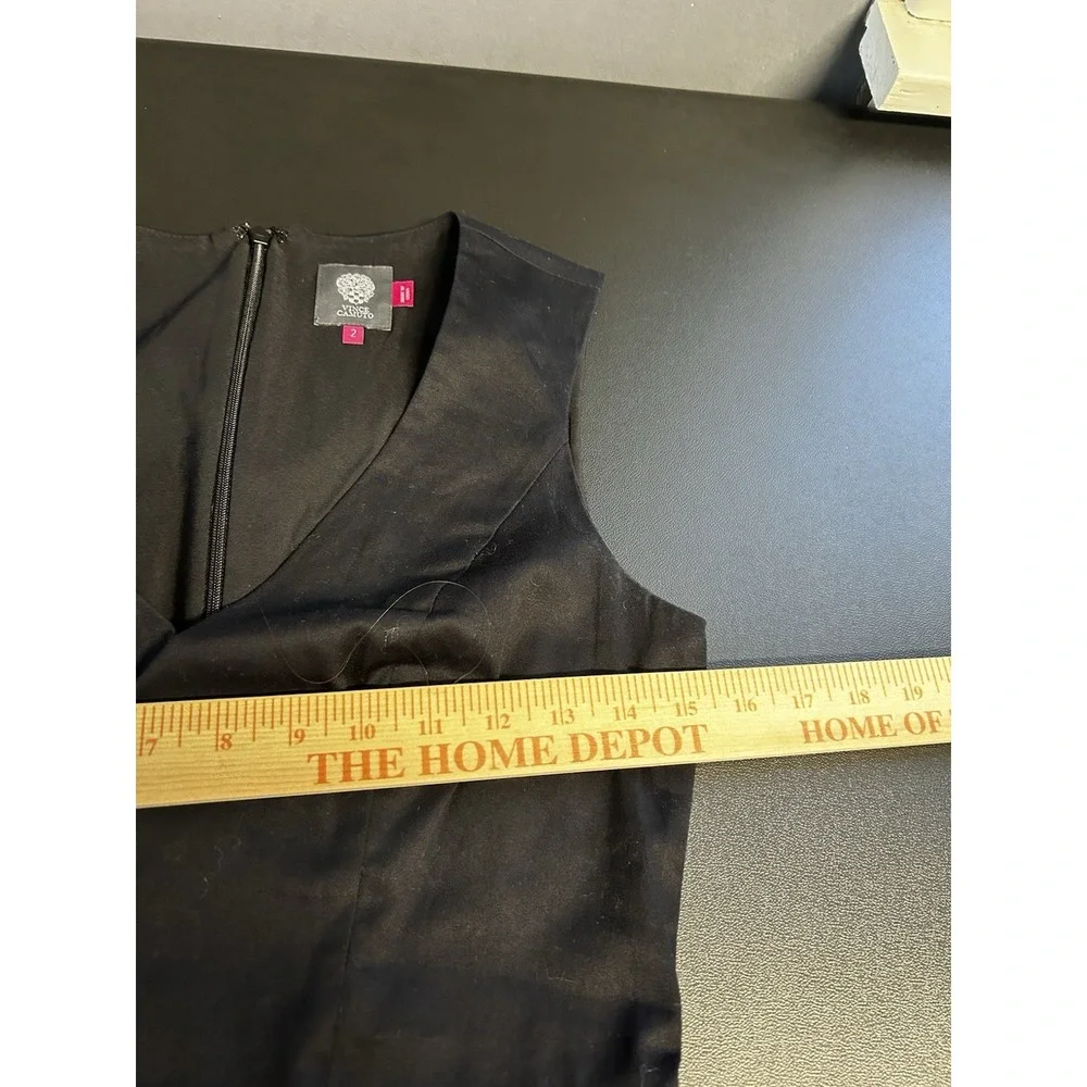 Vince Camuto‎ Women's 2 Black Mini Dress Sleeveless Peplum Sexy Clubwear LBD